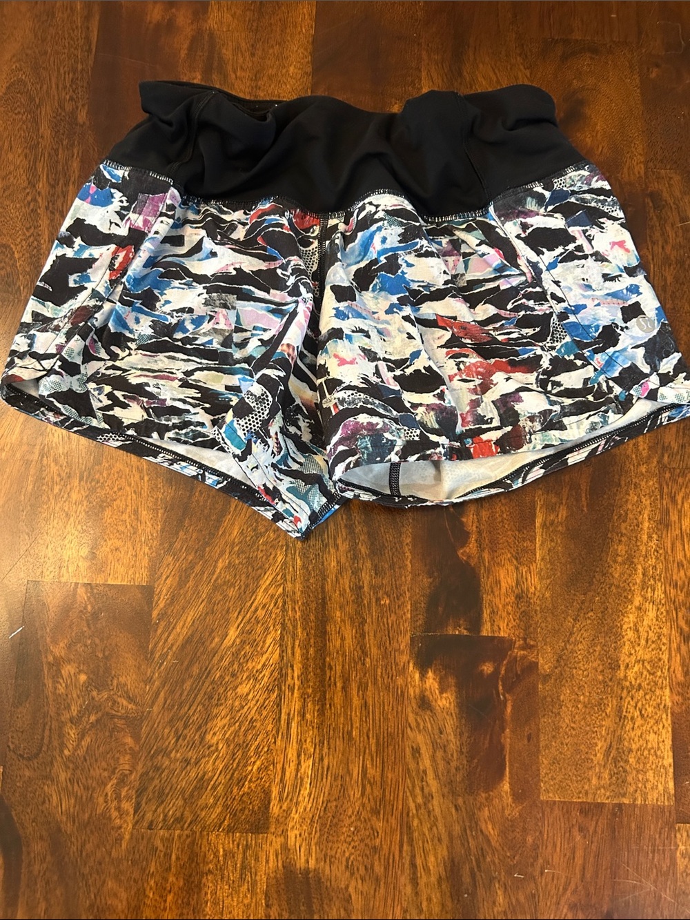 Women’s Printed Athletic Shorts with Black Waistband